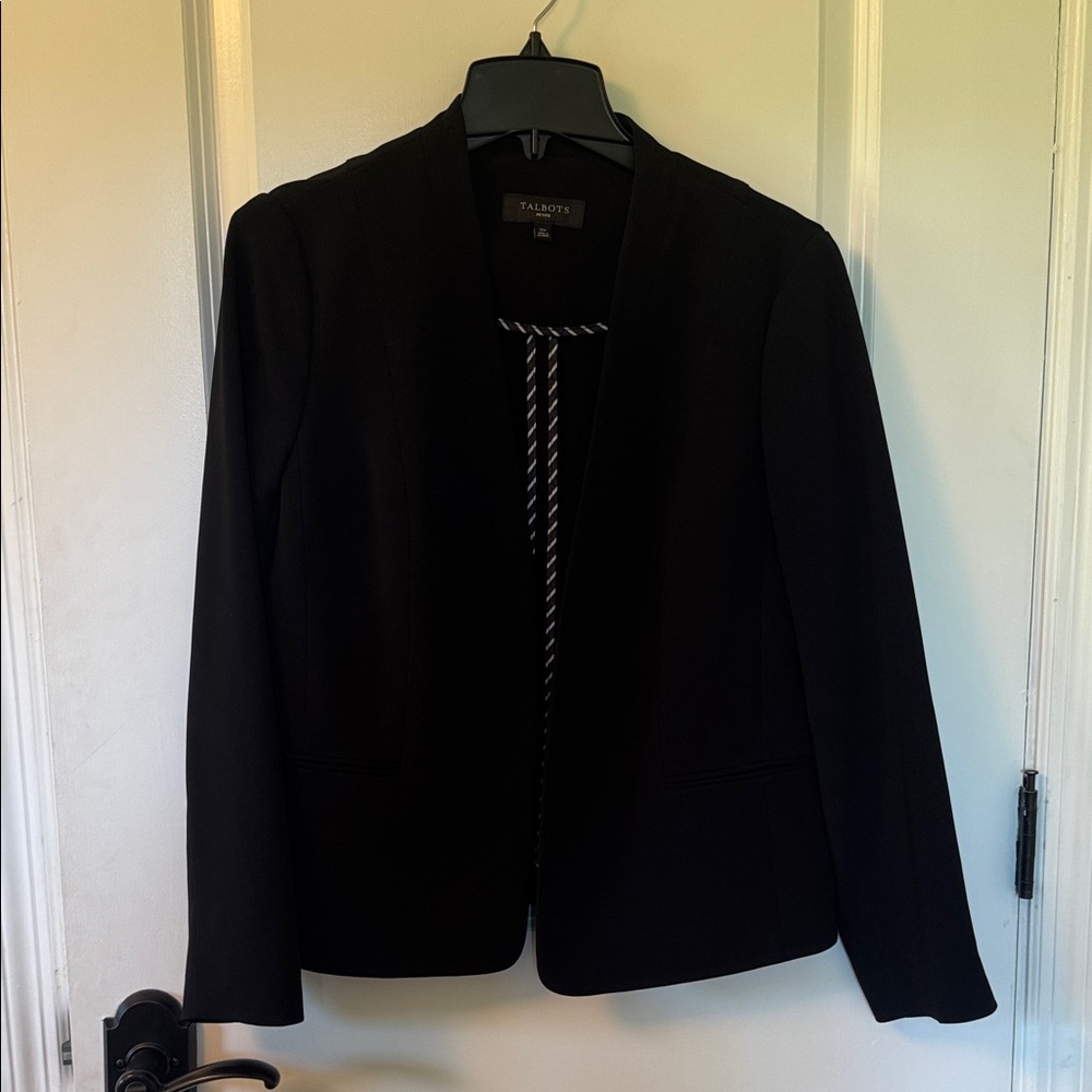 Talbots Black Open-Front Blazer 12p